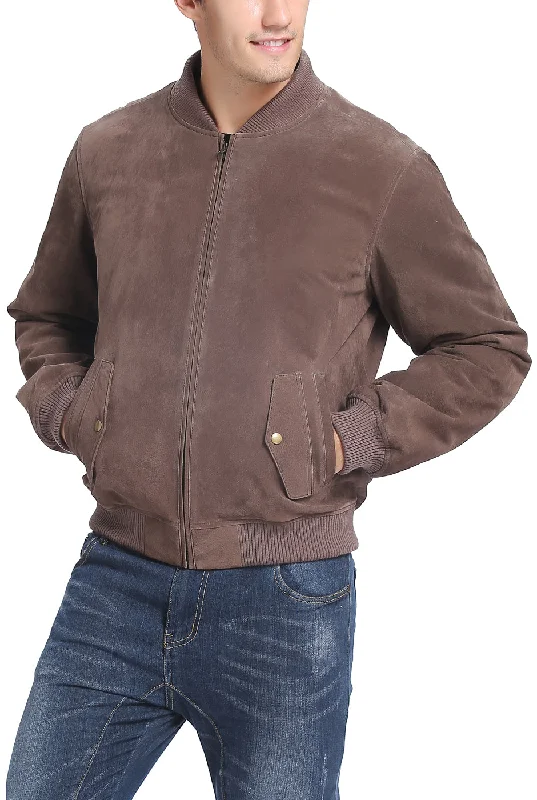 Lightweight Coats BGSD Men Urban Leather Bomber Jacket