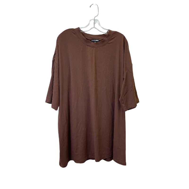 Lounge Wear Top 3/4 Sleeve By Fashion Nova In Brown, Size:2X