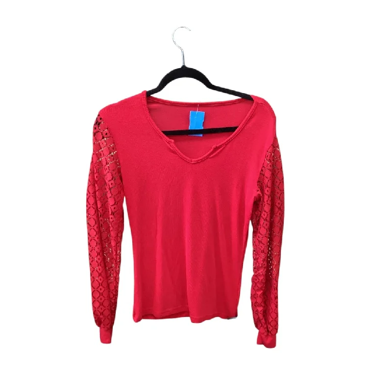 Relaxed Fit Top Long Sleeve Basic By Cmf In Red, Size: M