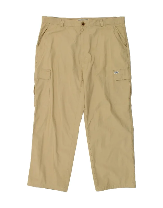 Everyday Wear VINTAGE Mens Straight Cargo Trousers W38 L28 Beige