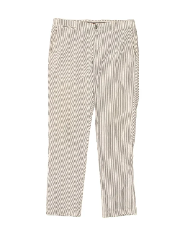 Lounge Wear CORNELIANI Mens Slim Chino Trousers IT 48 Medium W32 L31 Grey Striped