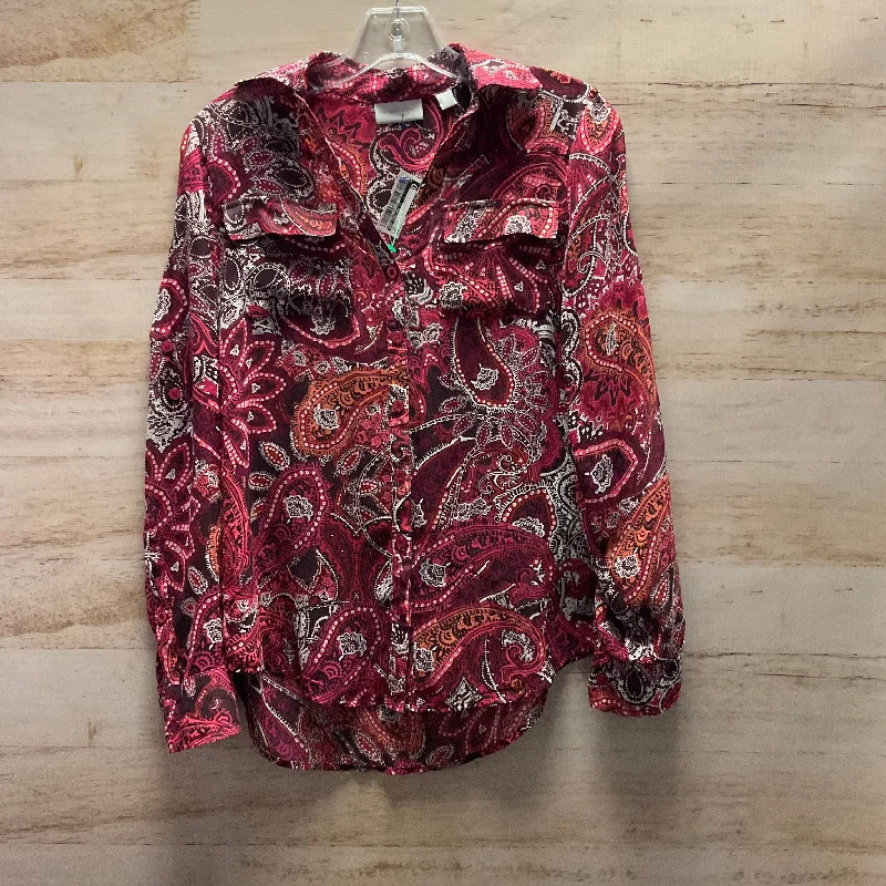 Fleece Jackets Top Long Sleeve By New York And Co In Red, Size: Xs