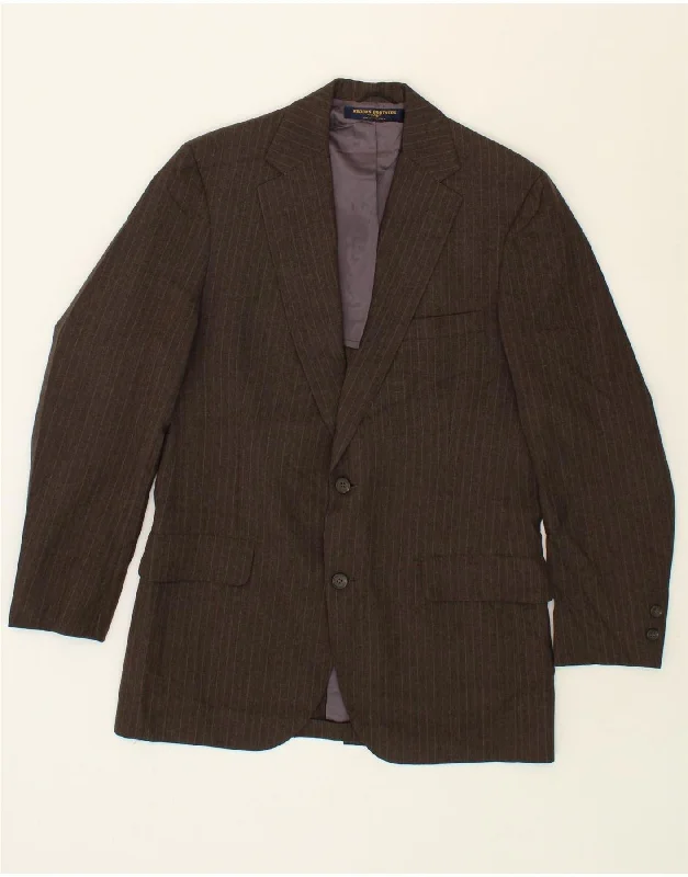 Urban Comfort BROOKS BROTHERS Mens 346 2 Button Blazer Jacket IT 46 Small Brown Striped