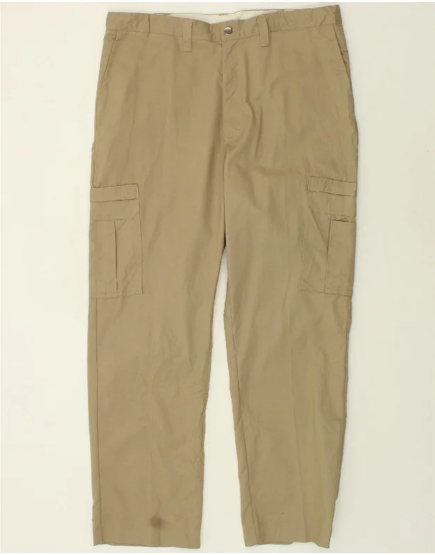 Trendy Comfort DICKIES Mens Flex Straight Cargo Trousers W38 L32 Beige Polyester