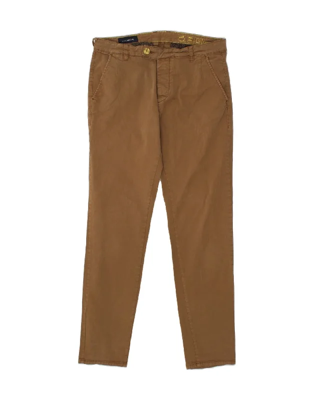 Trendy Outerwear GAS Mens Noley Slim Chino Trousers W31 L32  Brown Cotton