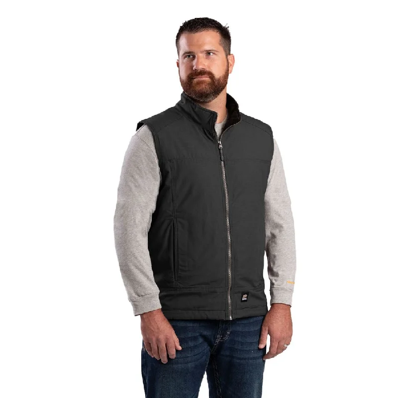 Lightweight Coats Berne Heartland Fleece-Lined Ripstop Men's Work Vest V817 - Black