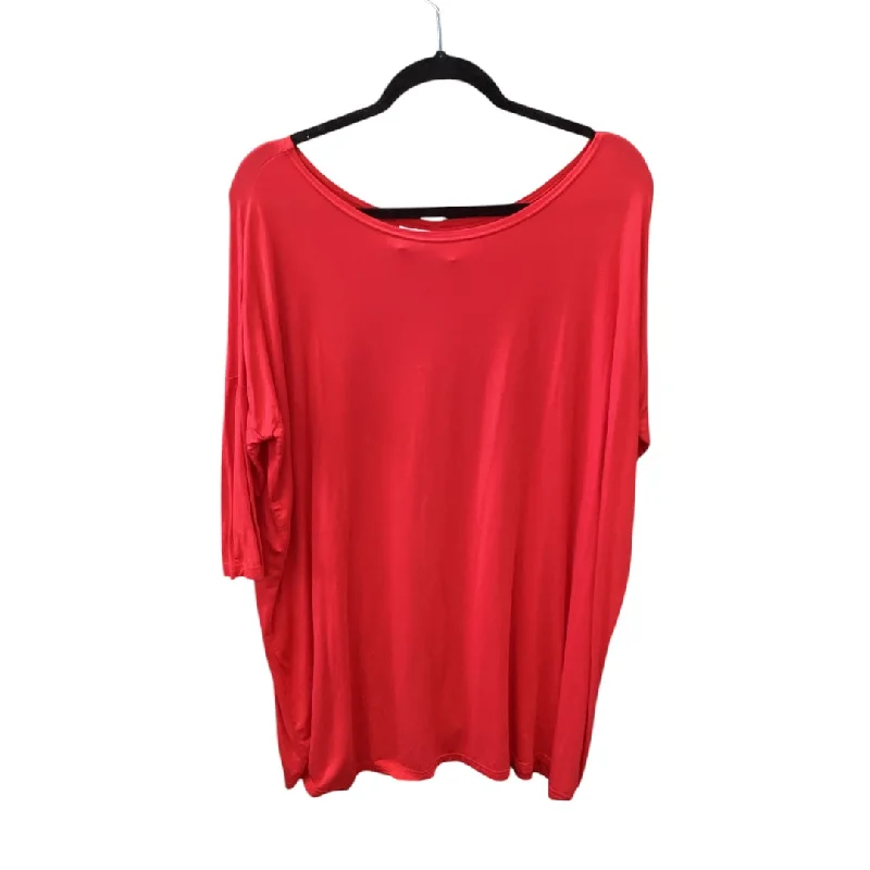 Casual Wear Tunic Long Sleeve By Piko In Red, Size: M