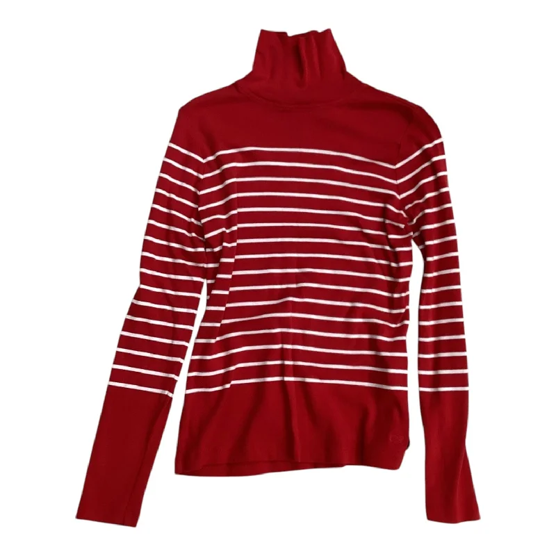 Casual Chinos Top Long Sleeve Designer By Vineyard Vines In Red & White, Size: S