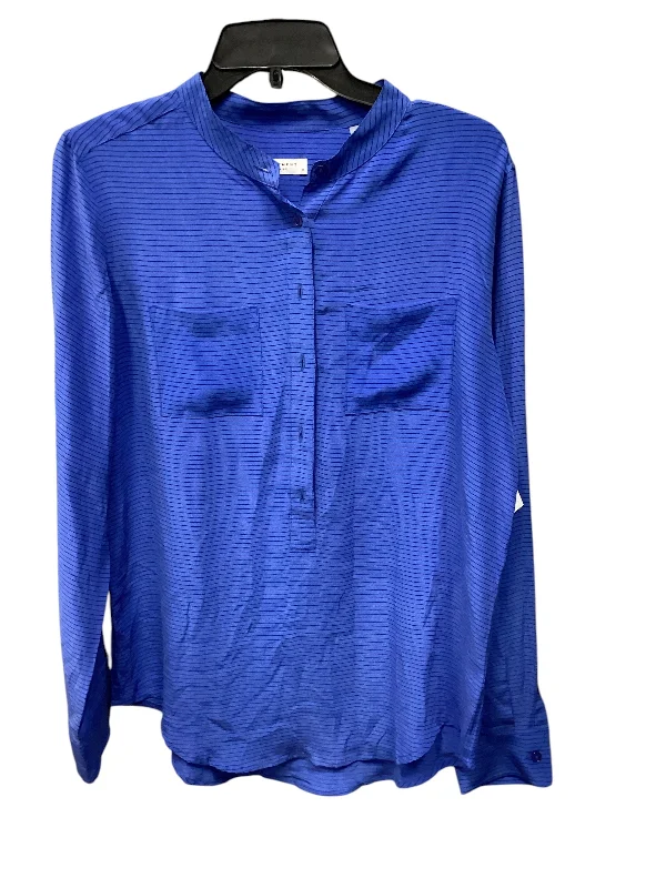 Stylish Sweaters Top Long Sleeve Designer By Equipment In Blue, Size: M