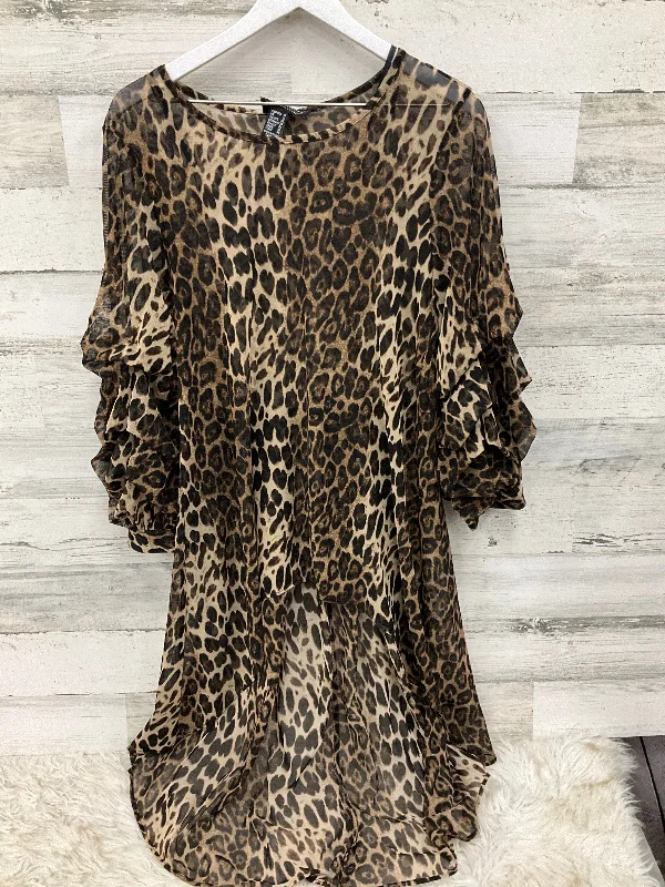 Military Jackets Tunic 3/4 Sleeve By Cmc In Animal Print, Size: M