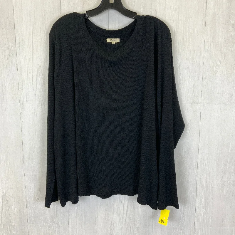 Versatile Style Top Long Sleeve Basic By Madewell In Black, Size: 4x