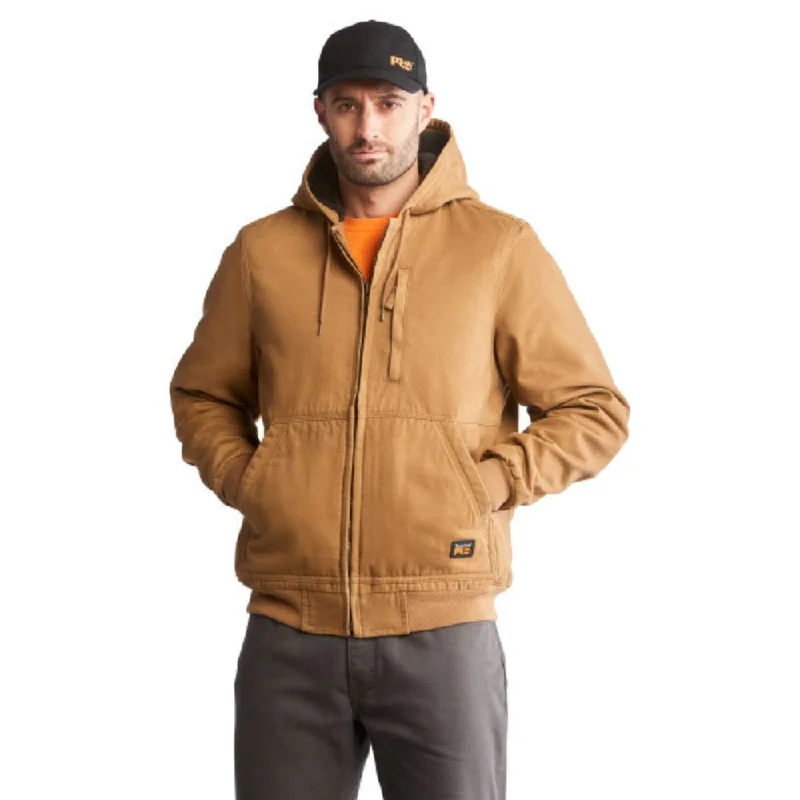 Summer Tees Timberland PRO® Men's Gritman Lined Canvas Hooded Jacket - Dark Wheat TB0A1VB4D02