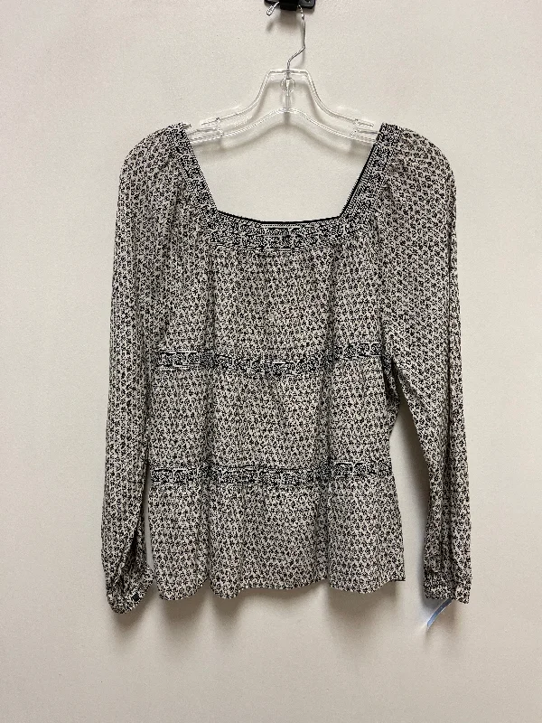 All-Day Wear Top Long Sleeve By Old Navy In Black & Cream, Size: S