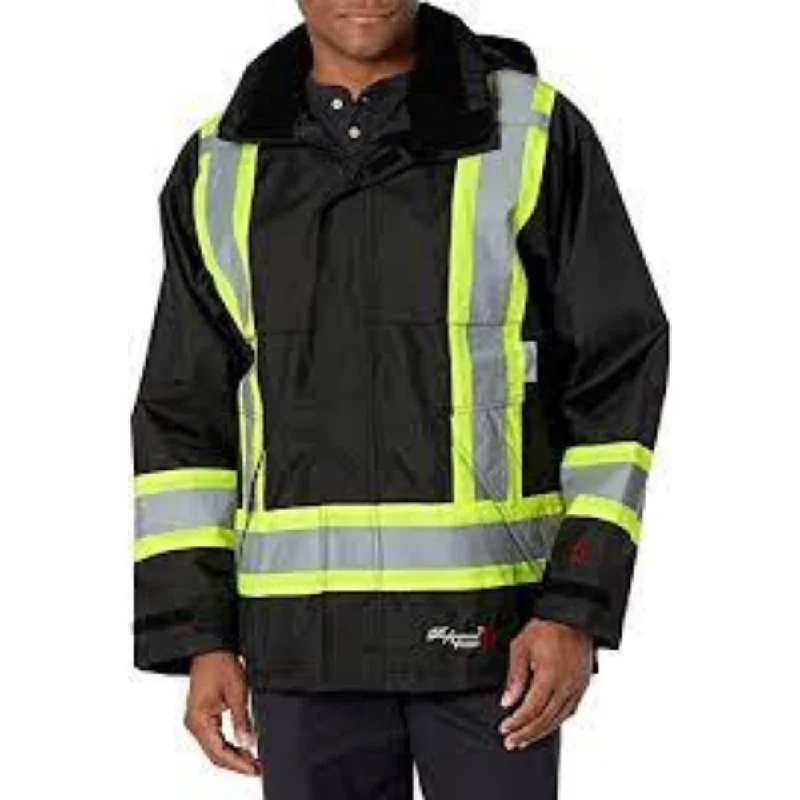 Comfy Apparel Viking Flame Resistant Journeyman 300D Ripstop High Visibility Jacket 3907FRJ - Black