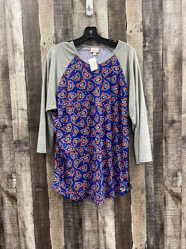 Trench Coats Top Long Sleeve By Lularoe In Multi-colored, Size: 2x