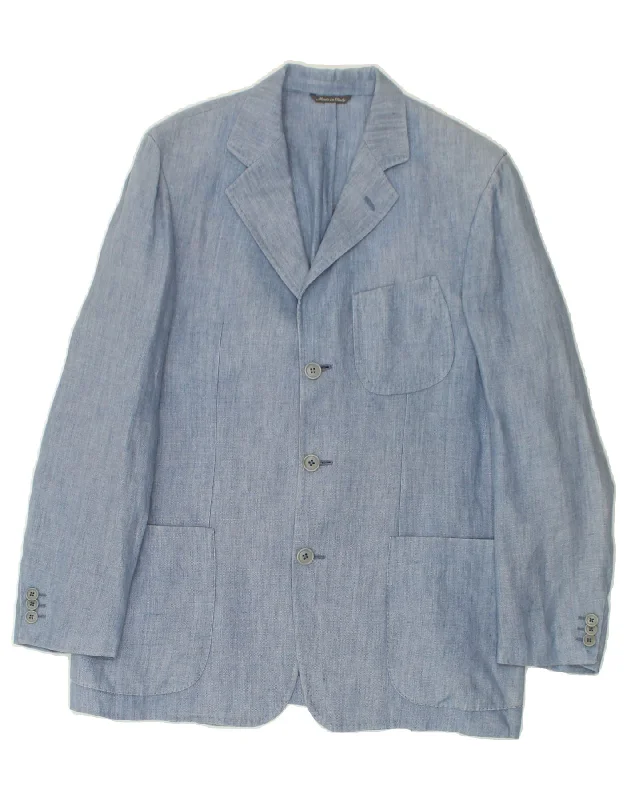 Practical Clothing PAUL & SHARK Mens 3 Button Blazer Jacket IT 50 Large Blue Linen