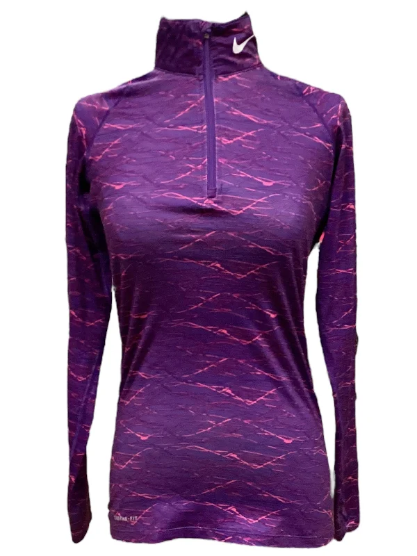 Relaxed Wardrobe Athletic Top Long Sleeve Collar By Nike  Size: S