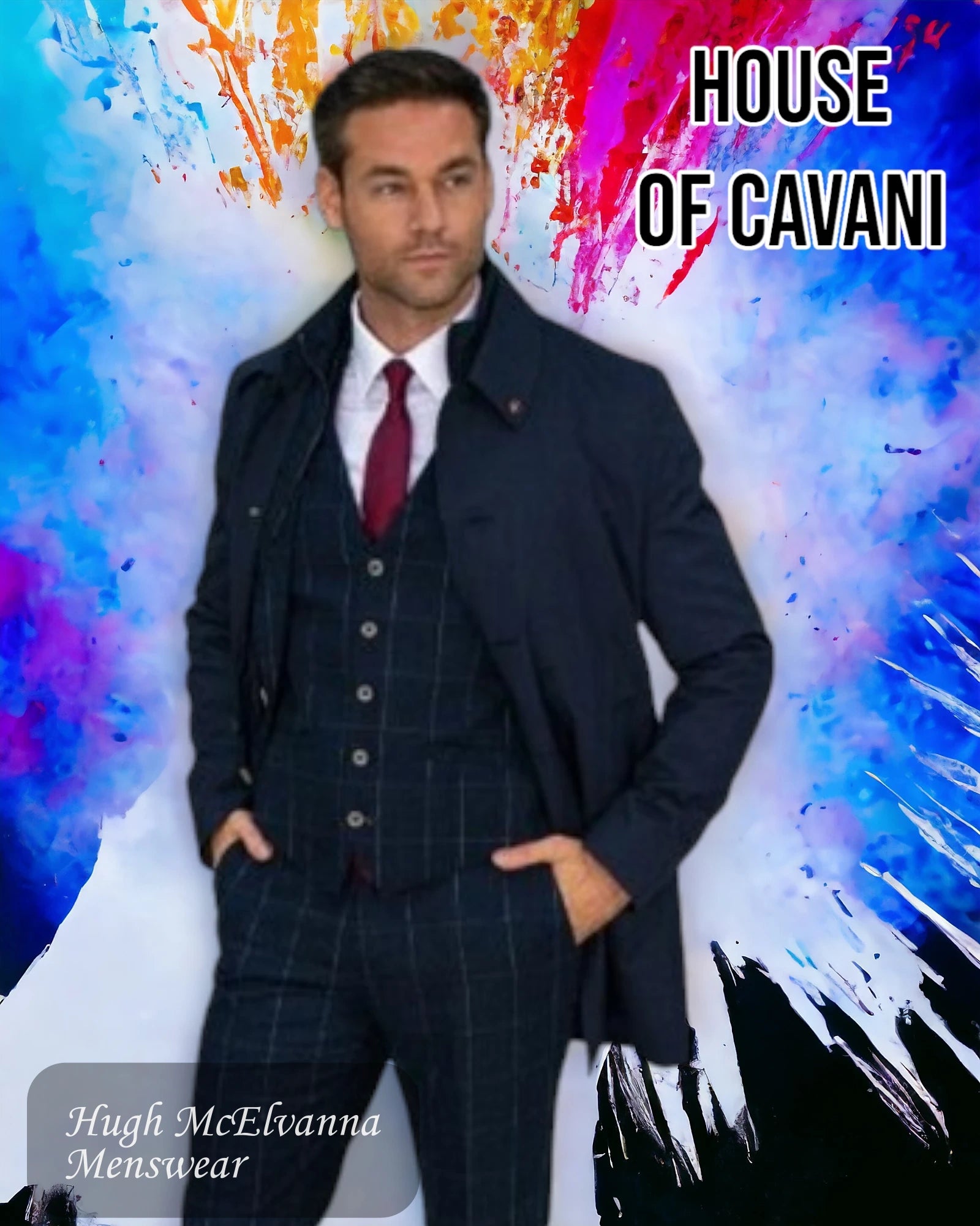 Casual Wear House of Cavani 'BRANDO' Navy Mac Coat