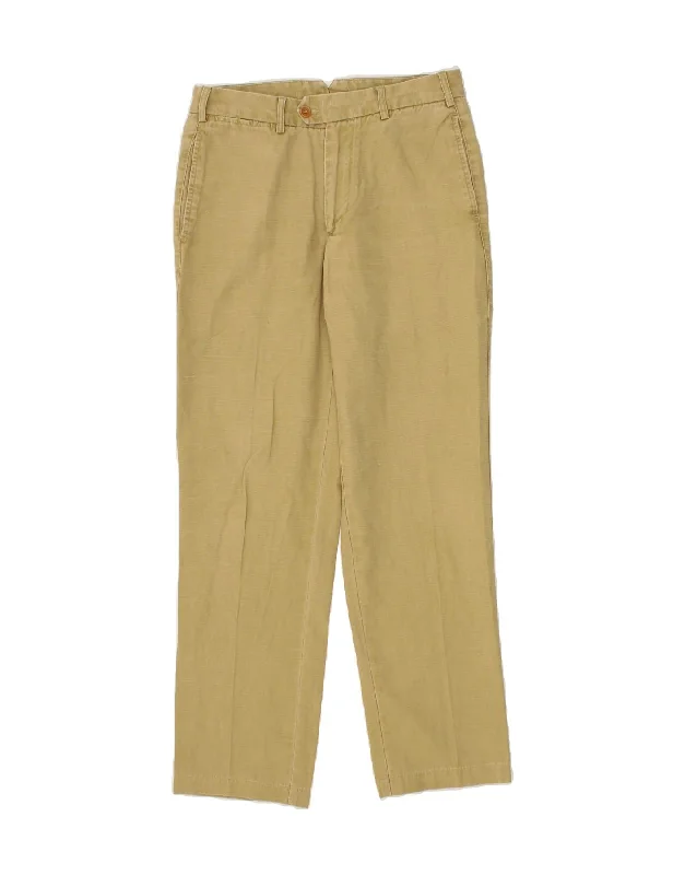 Techwear Fashion BROOKSFIELD Mens Straight Chino Trousers IT 46 Small W30 L29  Beige Cotton