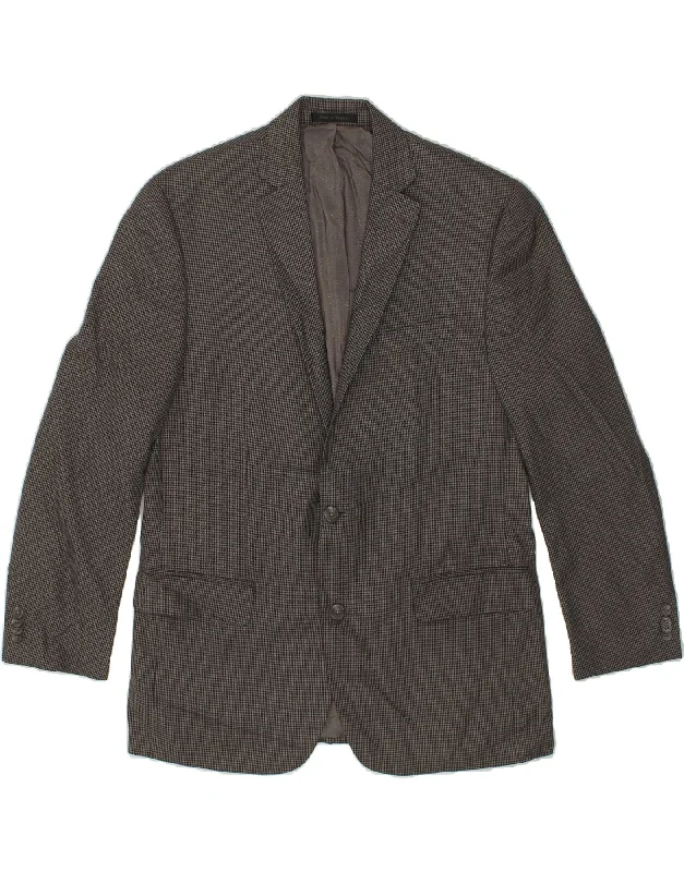 Classic Coats MICHAEL KORS Mens 2 Button Blazer Jacket UK 42 XL Grey Houndstooth