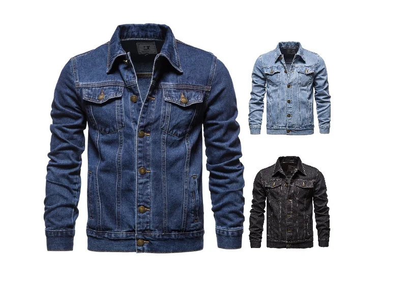 Cozy Fit Men Winter Long Sleeve Cotton Jacket Casual Plus Size Denim Jacket | jk609