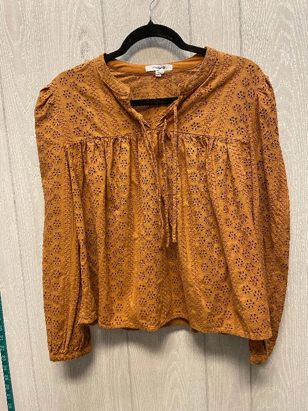 Everyday Wear Top Long Sleeve By Madewell In Brown, Size: Xl