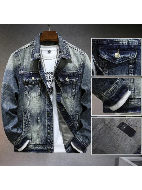 Casual Blazers Loose Long Sleeve Men's Denim Jackets