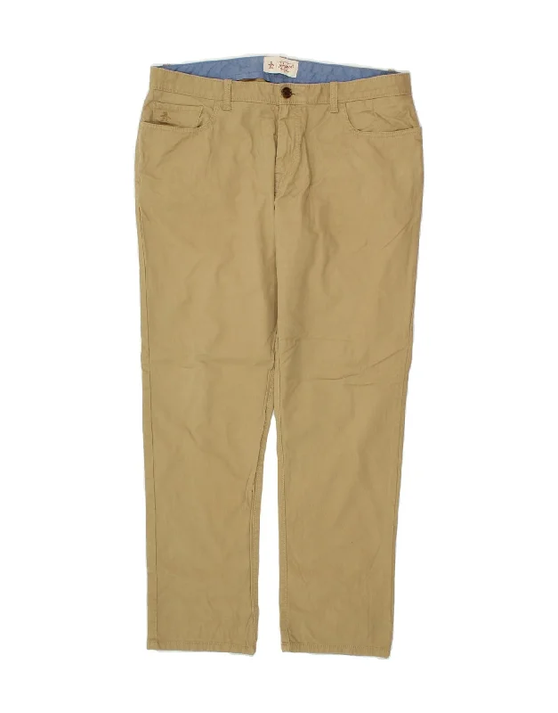 Relaxed Wear PENGUIN Mens Straight Casual Trousers W34 L30  Beige