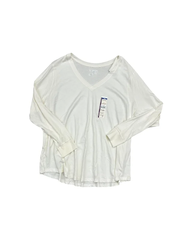 Casual Blazers Top Long Sleeve By Terra & Sky In Ivory, Size: 2x