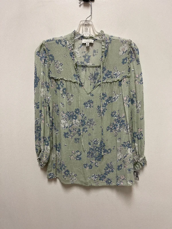 Effortless Style Top Long Sleeve By Lucky Brand In Green, Size: S