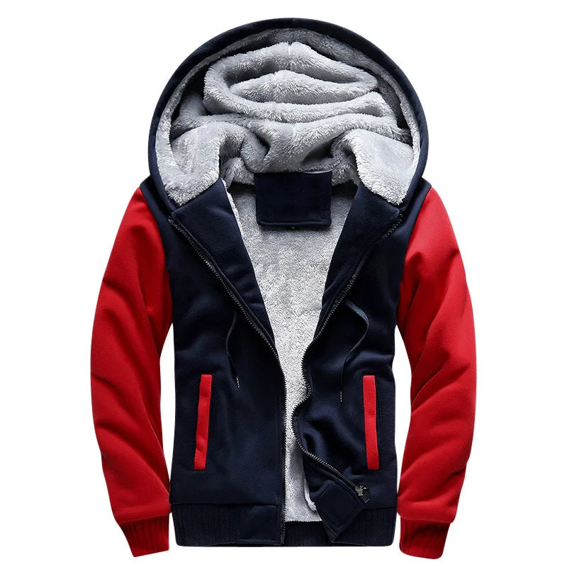 Sporty Jackets Men's Fleece Hoodie with Zipper Long Sleeve Jackets Casual Hooded Pullover | W02O