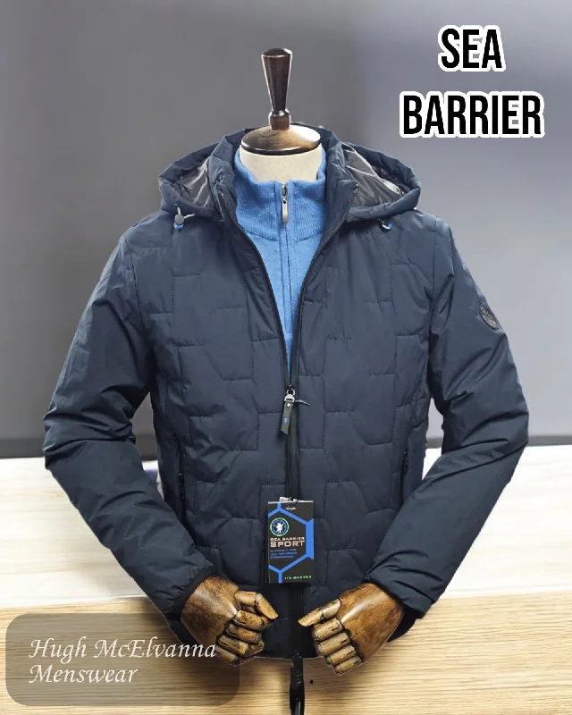 Dapper Suits Sea Barrier LEONE Navy Hooded Jacket