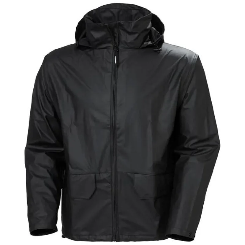 Jogging Jackets Helly Hansen Men's Voss Waterproof Work Rain Jacket 70180 - Black