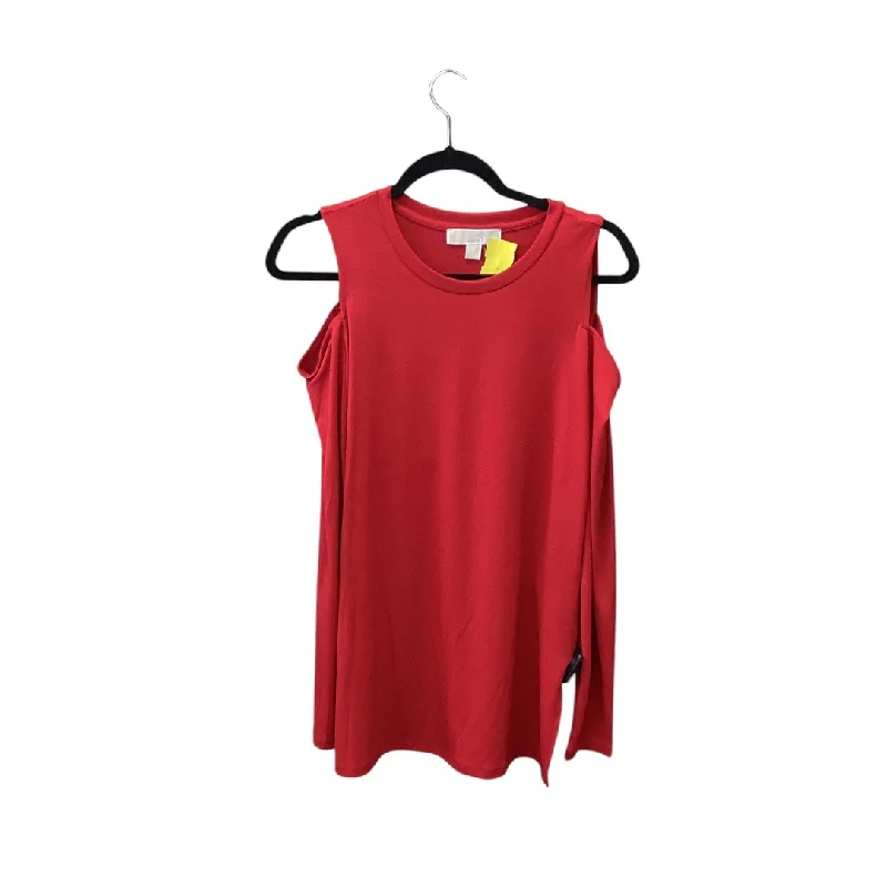 Sporty Suits Top Long Sleeve By Michael By Michael Kors In Red, Size: M