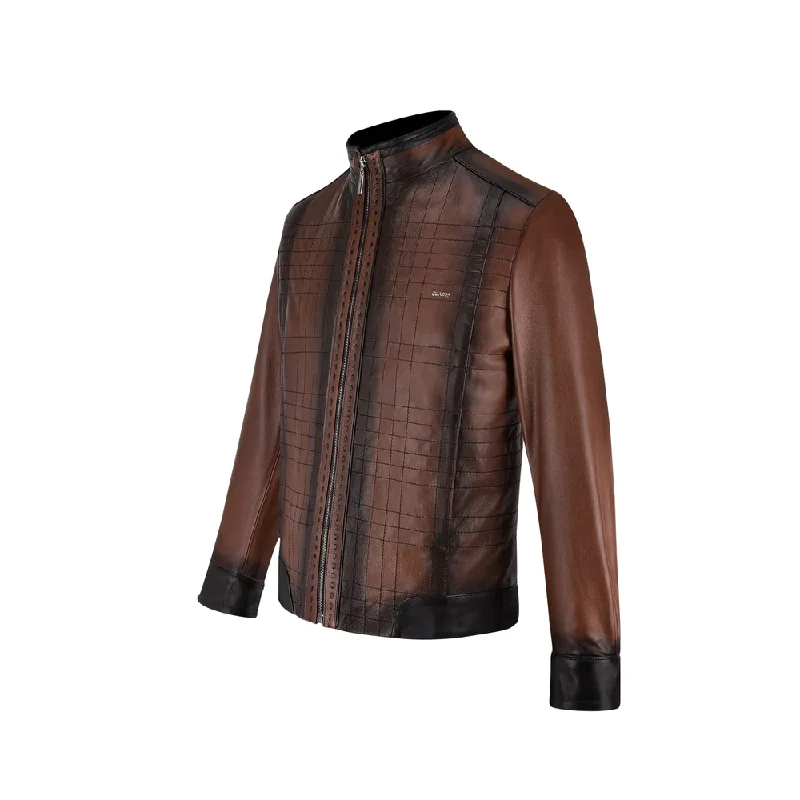 Bright Shirts Cuadra Mens Bovine Ovine Leather Jacket - JC160