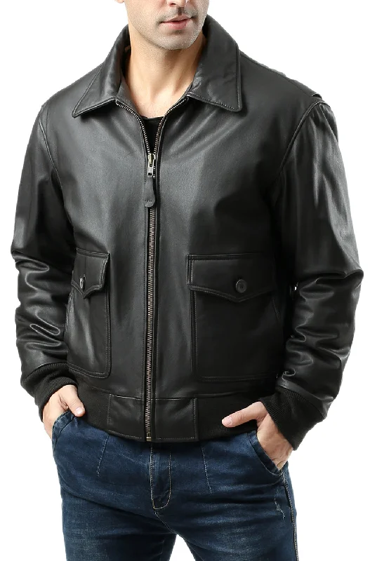 Tech Jackets Landing Leathers Men Air Force G-2 Goatskin Leather Flight Bomber Jacket