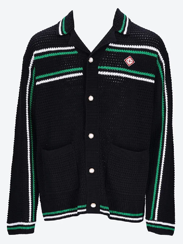 Military Jackets Knit crochet effect tennis jacket