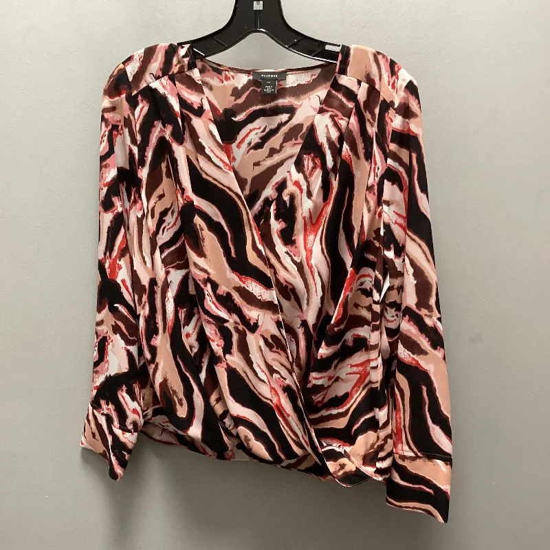 Stylish Sweaters Top Long Sleeve By Halogen In Pink & Red, Size: M