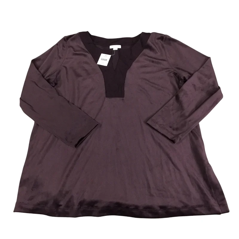 Stylish Sneakers Top Long Sleeve By Pure Jill In Purple, Size: L