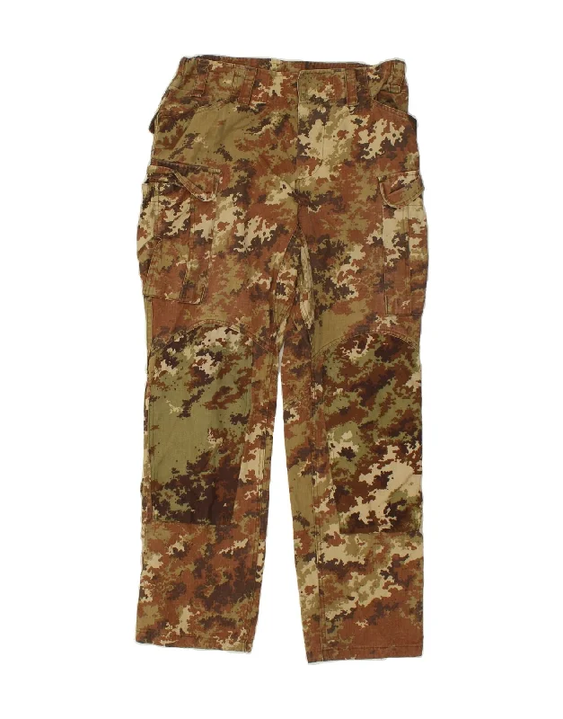 Trendy Joggers VINTAGE Mens Straight Cargo Trousers  W32 L31 Khaki Camouflage Cotton