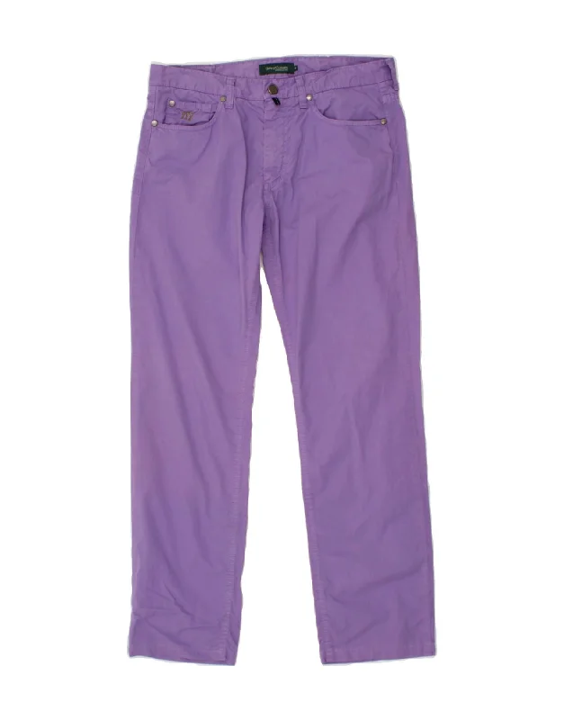 Streetwear Look HENRY COTTONS Mens Straight Casual Trousers W34 L30  Purple Cotton