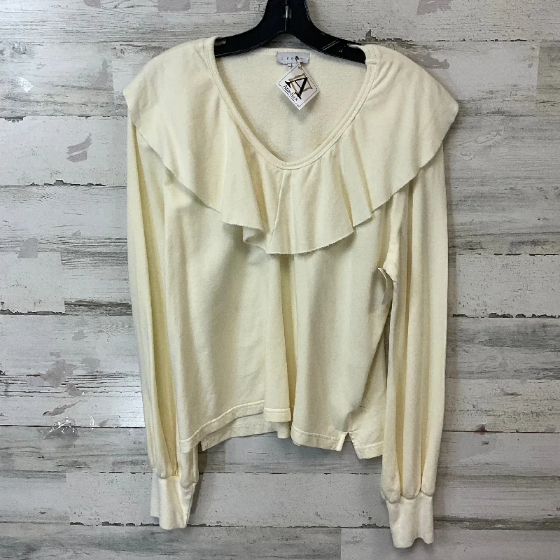 Sweater Vest Top Long Sleeve By SEDGE In Cream, Size: L