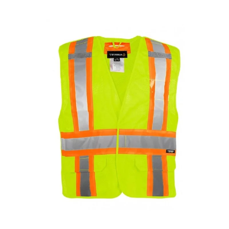 Soft Fabrics Terra Hi-Vis 5 Point Tear Away Vest - Yellow 116523YL