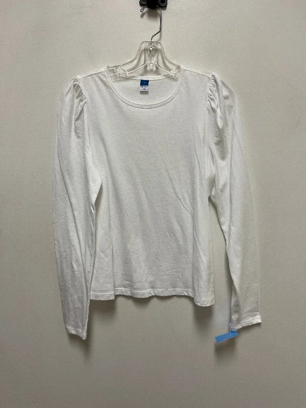 Military Jackets Top Long Sleeve By Old Navy In White, Size: S