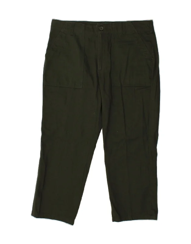 Statement Shoes VINTAGE Mens Straight Chino Trousers IT 54 2XL W42 L26  Green Cotton