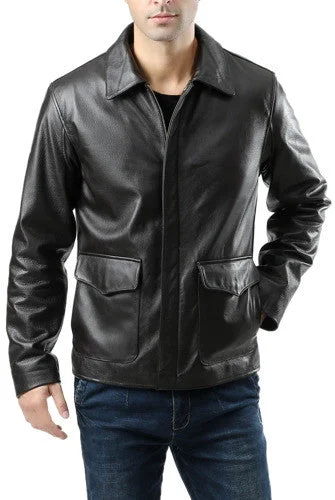 Lounge Wear Landing Leathers Men Voyager Indy-Style Goatskin Leather Adventurer Jacket