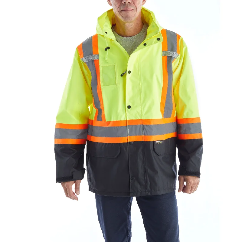 Comfortable Outfits Terra Hi-Vis Rain Work Jacket 116520JYL - Yellow