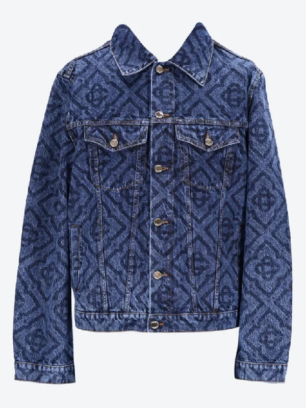 Slim-fit Trousers Laser print denim jacket