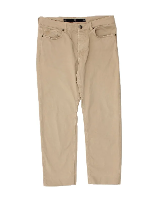 Puffer Jackets FAY Mens Straight Casual Trousers W36 L28  Beige Cotton