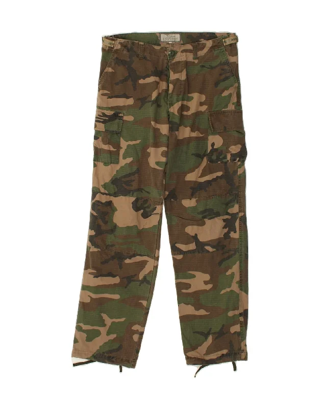 Sportswear Styles UNIVERS Mens Straight Cargo Trousers IT 50 Large W34 L32  Brown Camouflage